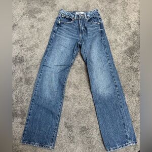 Garage Women's Straight Jeans in Faded Blue Denim